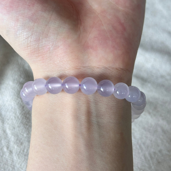 Purple Chalcedony Bead Bracelet 8.0-8.5mm