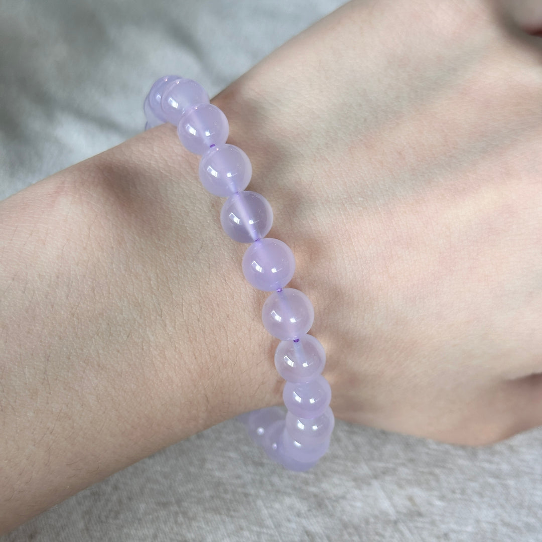 Purple Chalcedony Bead Bracelet 8.0-8.5mm