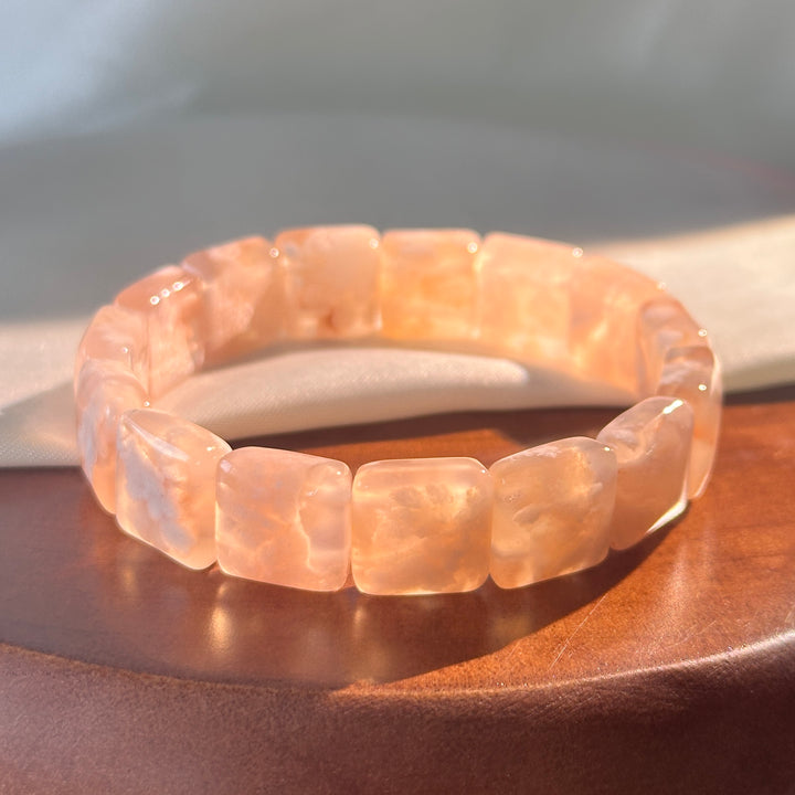 Flower Agate Square Bracelet 12.6-13.3mm
