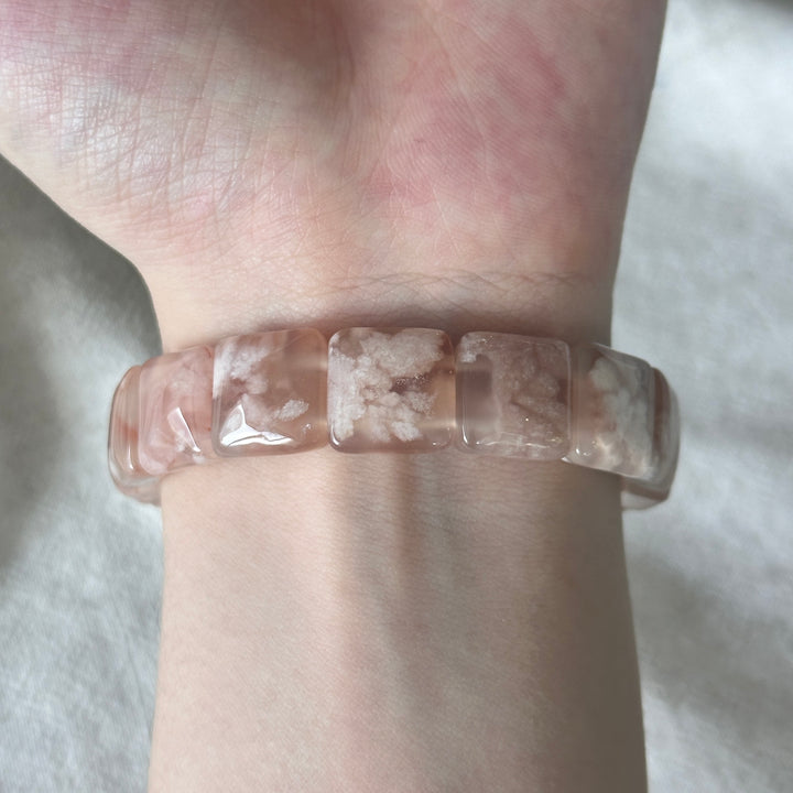 Flower Agate Square Bracelet 12.6-13.3mm