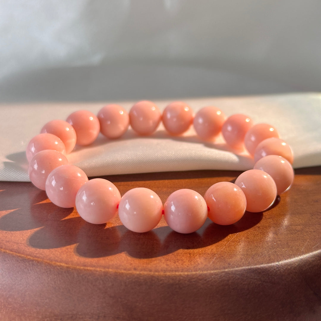 Pink Opal Bead Bracelet 10.8-11.2mm