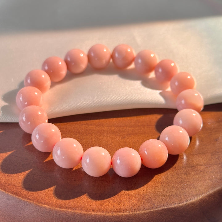 Pink Opal Bead Bracelet 10.8-11.2mm