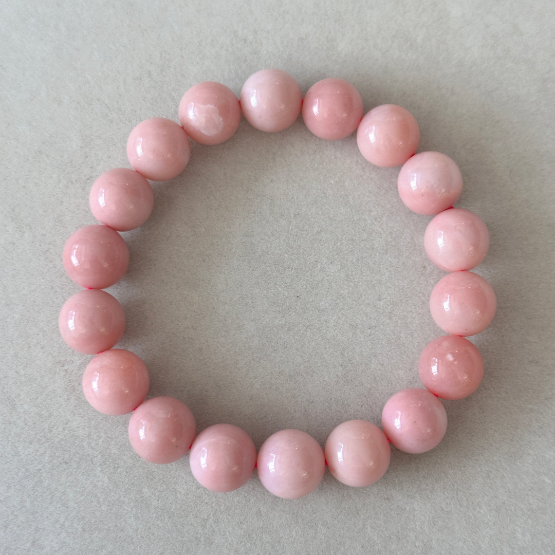 Pink Opal Bead Bracelet 10.8-11.2mm