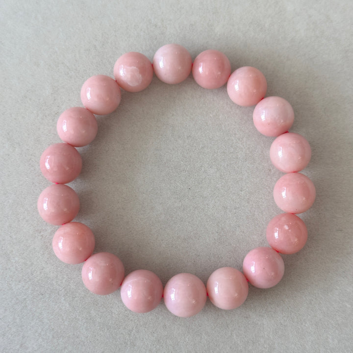Pink Opal Bead Bracelet 10.8-11.2mm