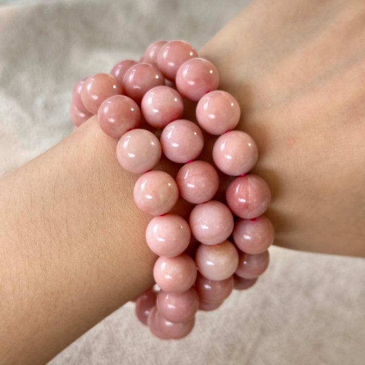 Pink Opal Bead Bracelet 10.8-11.2mm