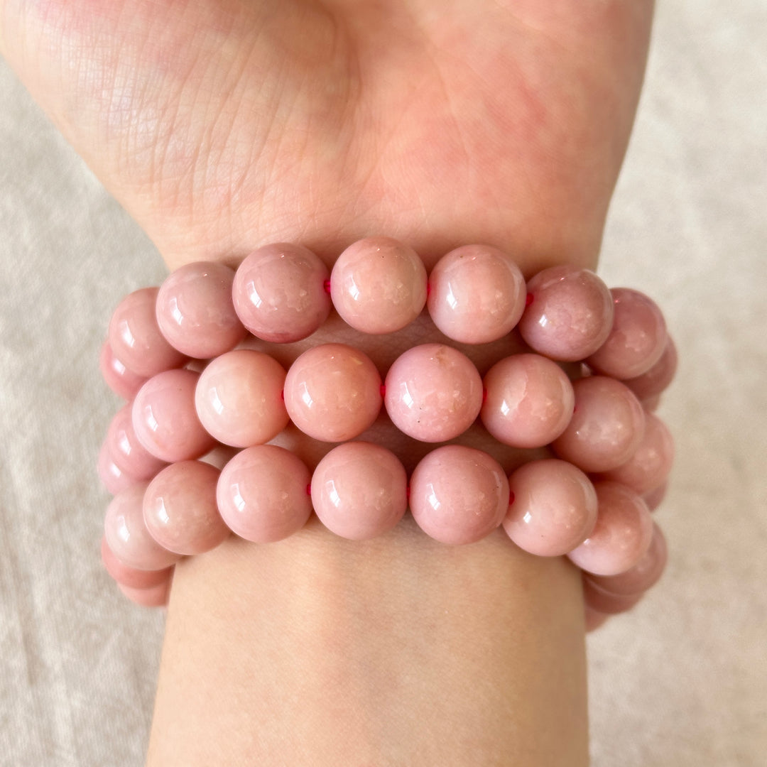 Pink Opal Bead Bracelet 10.8-11.2mm