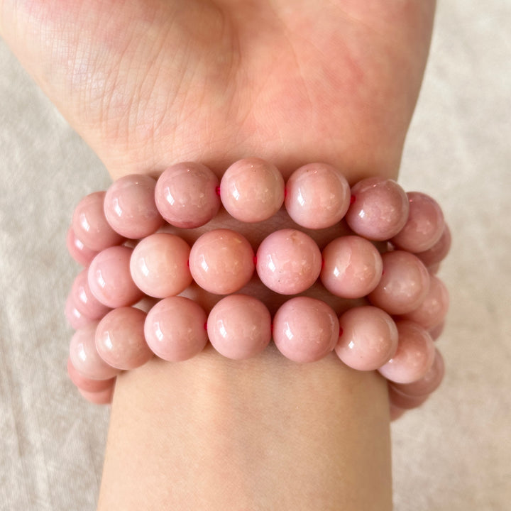 Pink Opal Bead Bracelet 10.8-11.2mm