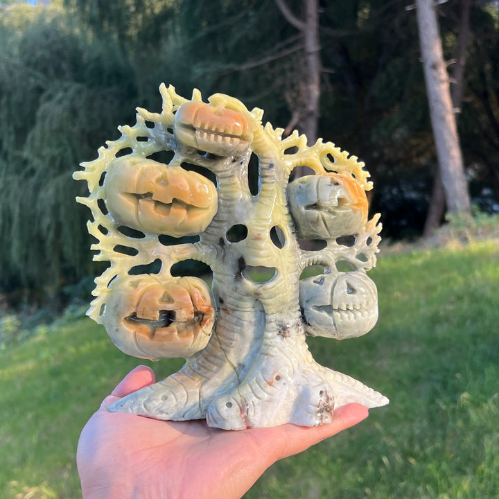Unique Serpentine Pumpkin Tree Carving