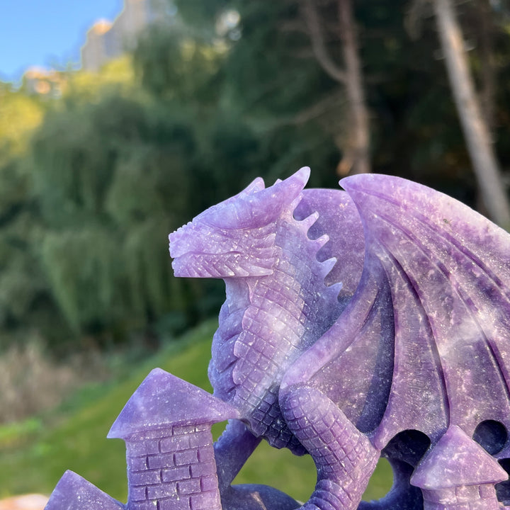 Unique Lepidolite Dragon Sculpture