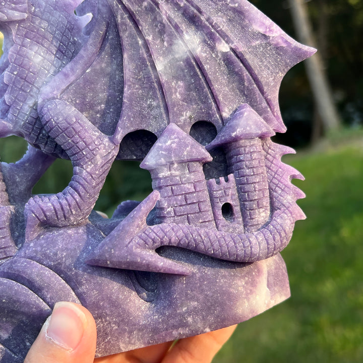 Unique Lepidolite Dragon Sculpture
