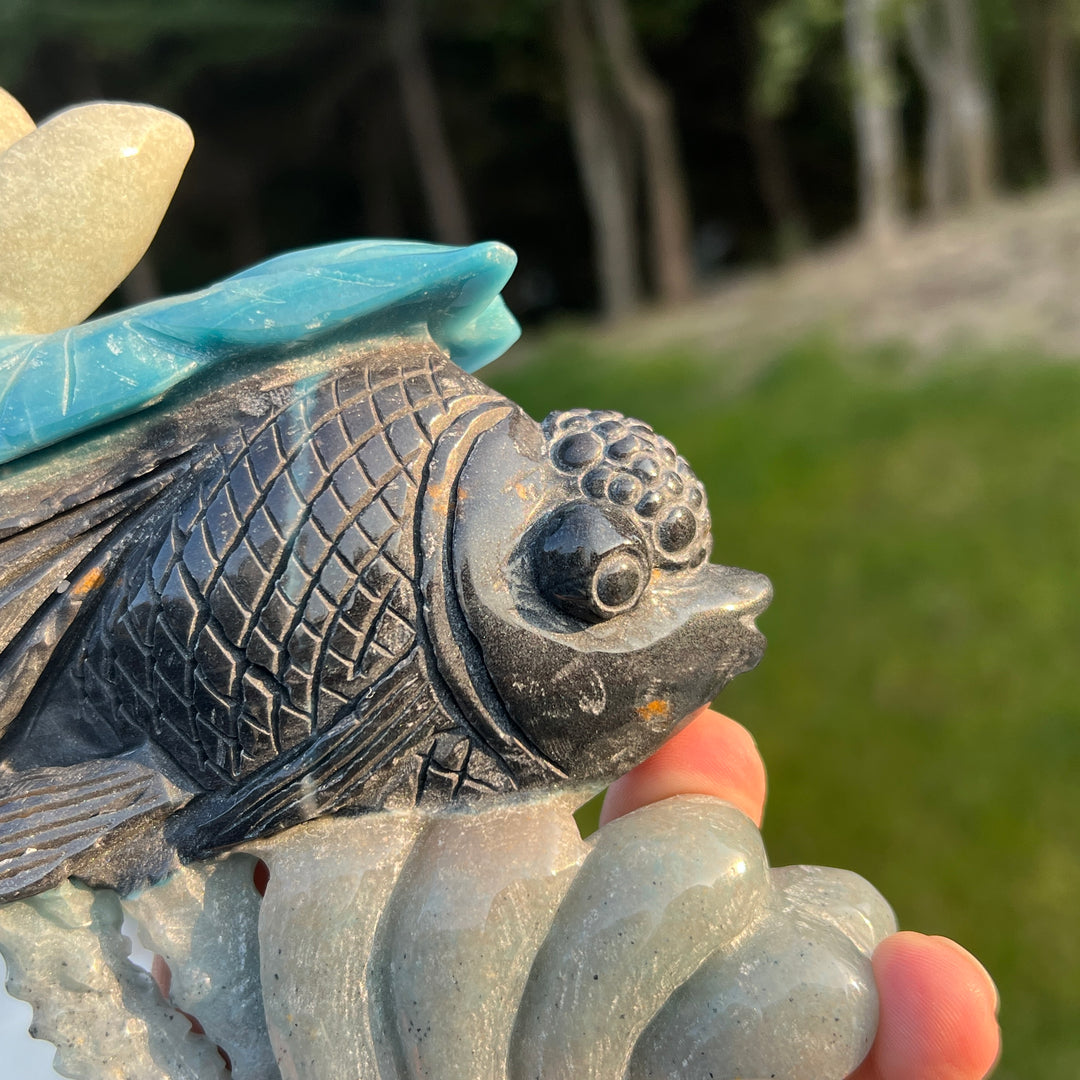 Unique Trolleite Goldfish Carving