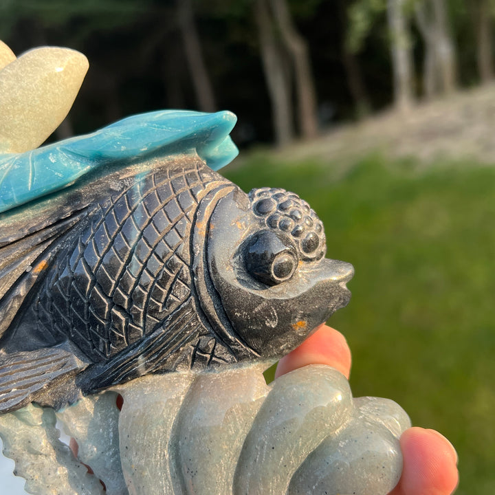 Unique Trolleite Goldfish Carving