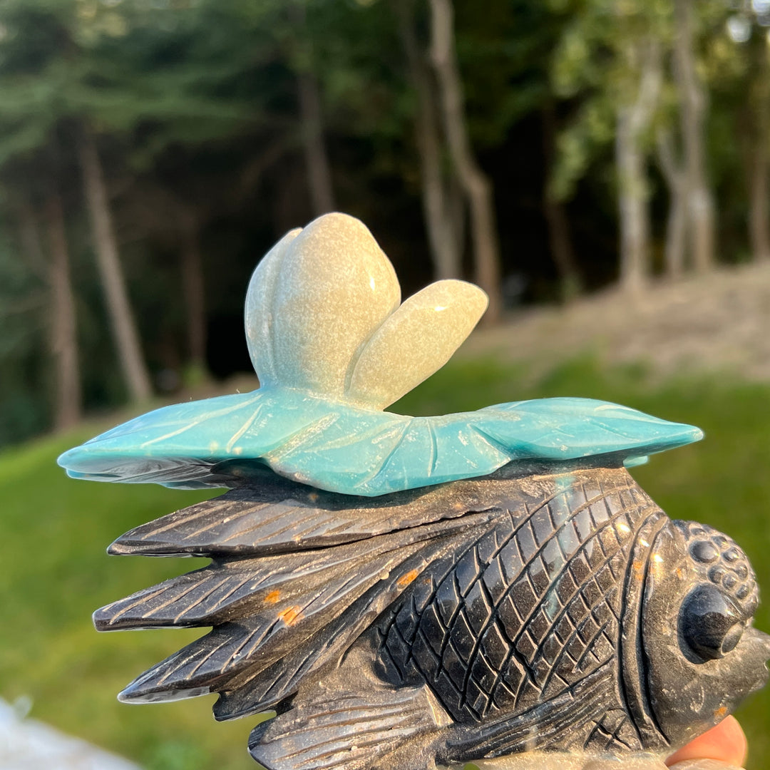 Unique Trolleite Goldfish Carving