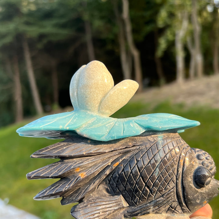 Unique Trolleite Goldfish Carving