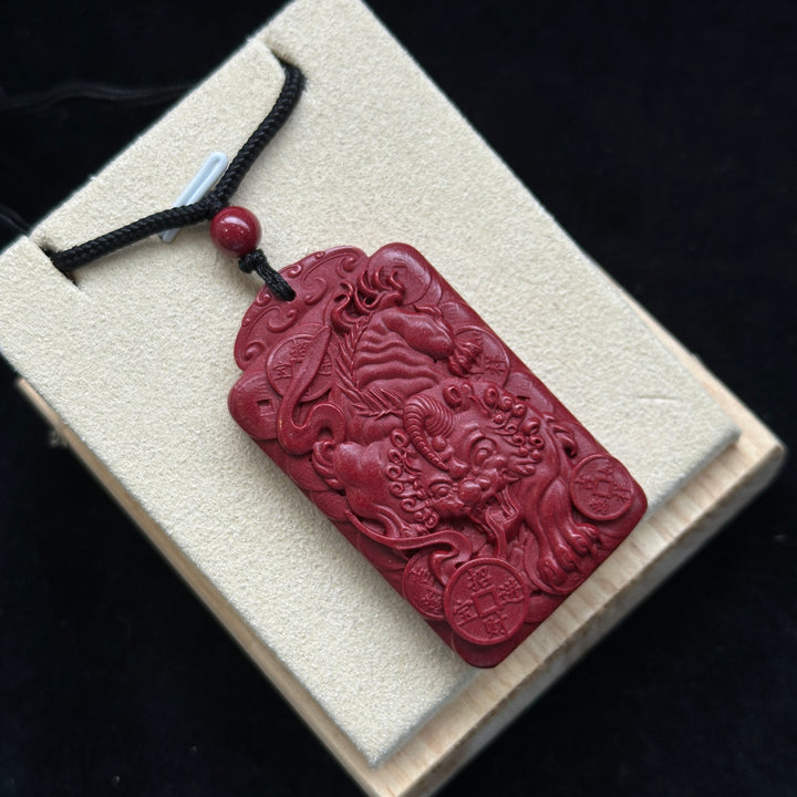 Natural Cinnabar Pixiu Pendant