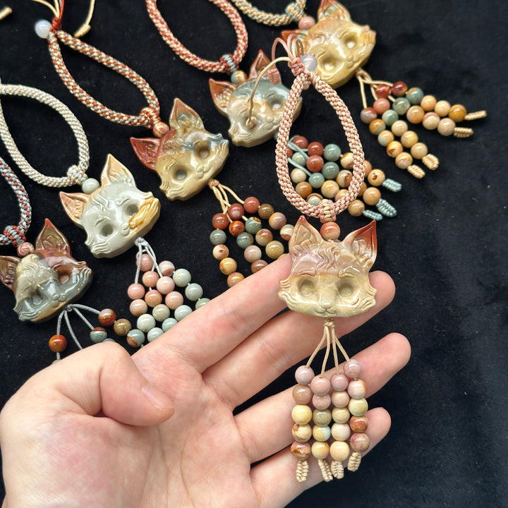 Natural Alashan Agate Fox Pendant