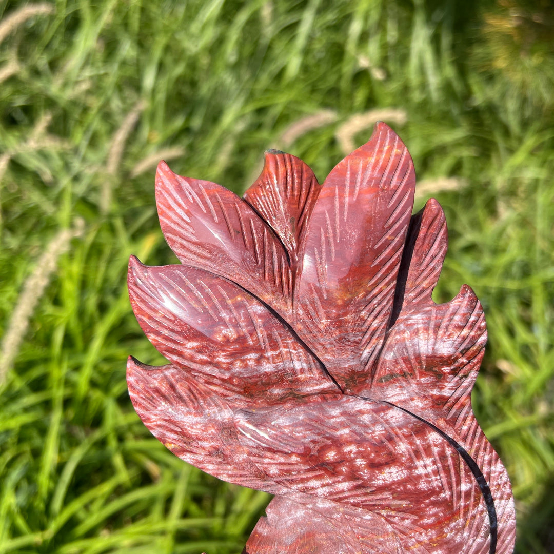 Unique Handmade Carving Ocean Jasper Nine-Tailed Fox
