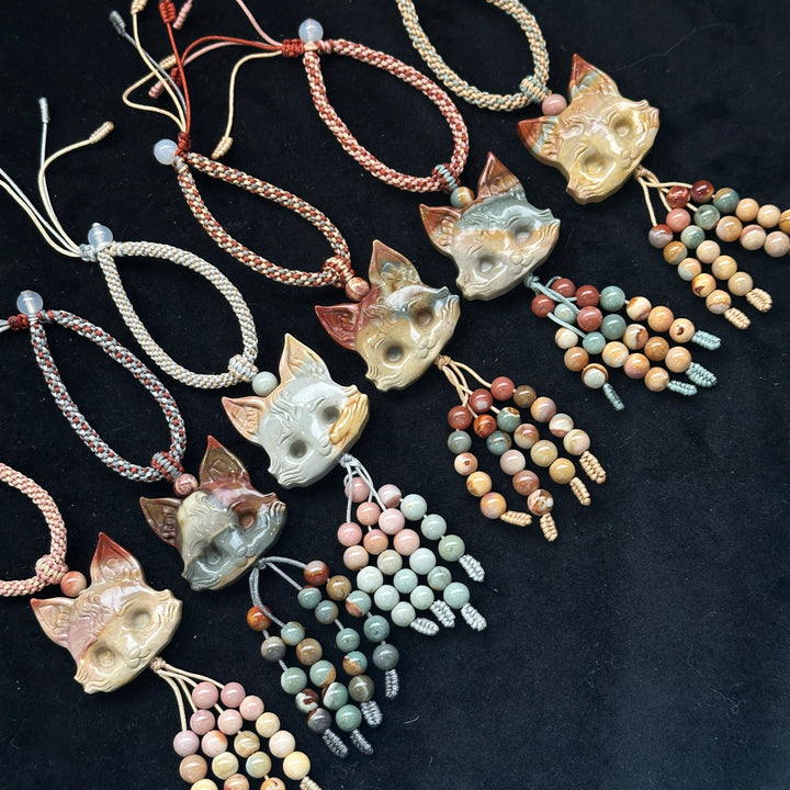 Natural Alashan Agate Fox Pendant