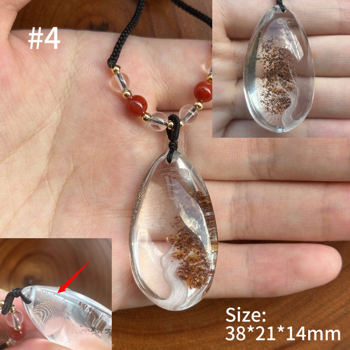 Unique Natural Garden Quartz Intaglio Crystal Pendant