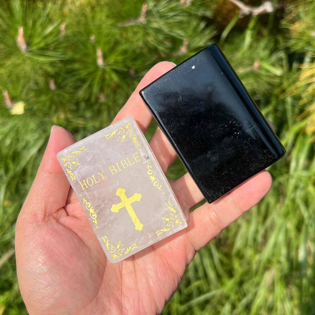 Natural Crystal Carved Bible