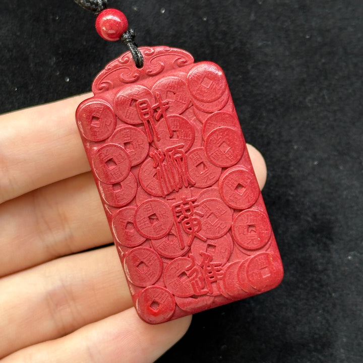 Natural Cinnabar Pixiu Pendant