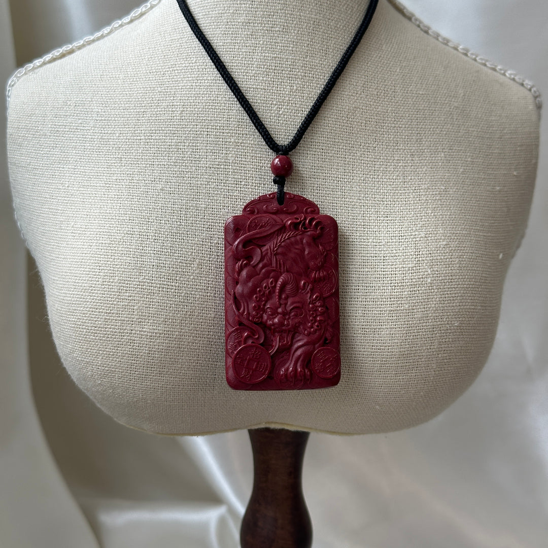 Natural Cinnabar Pixiu Pendant