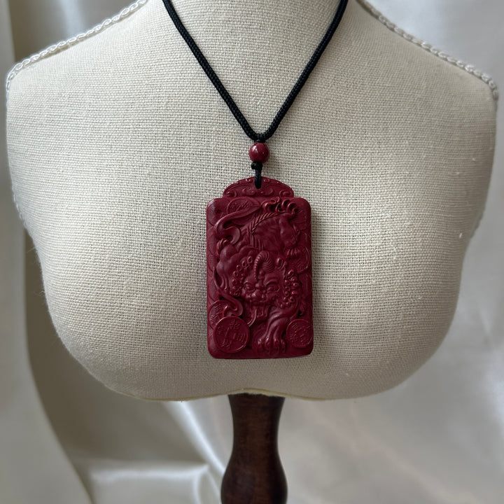 Natural Cinnabar Pixiu Pendant