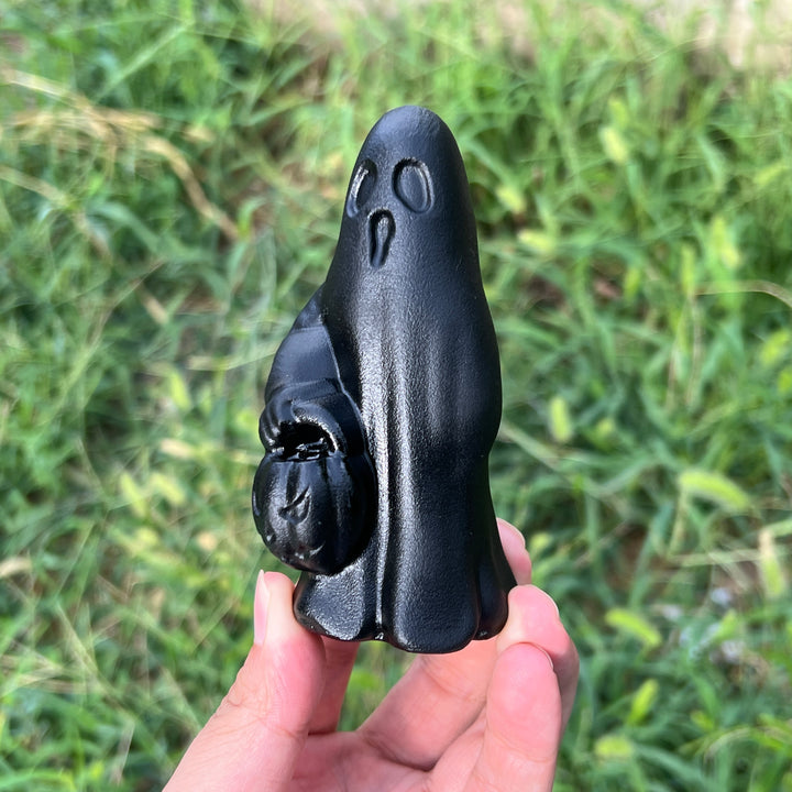 Sonne und Mond aus goldenem/silbernem Obsidian