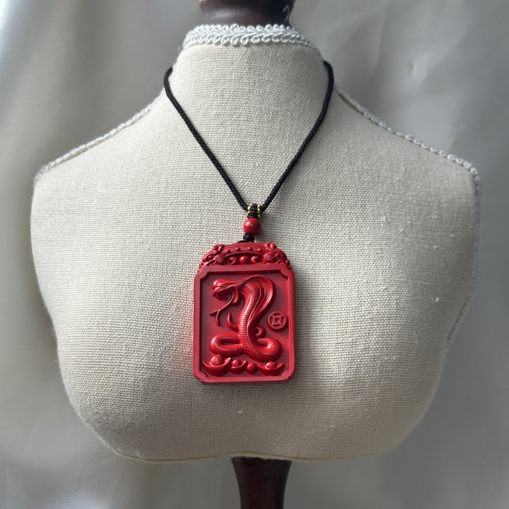 Chinese Zodiac Cinnabar Pendant