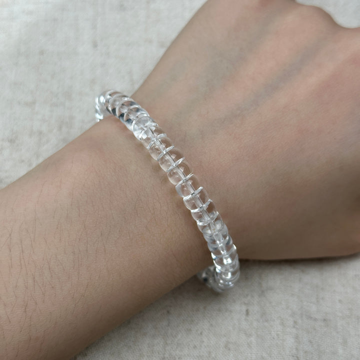 Clear Quartz Faceted Bracelet 6.2-6.6mm