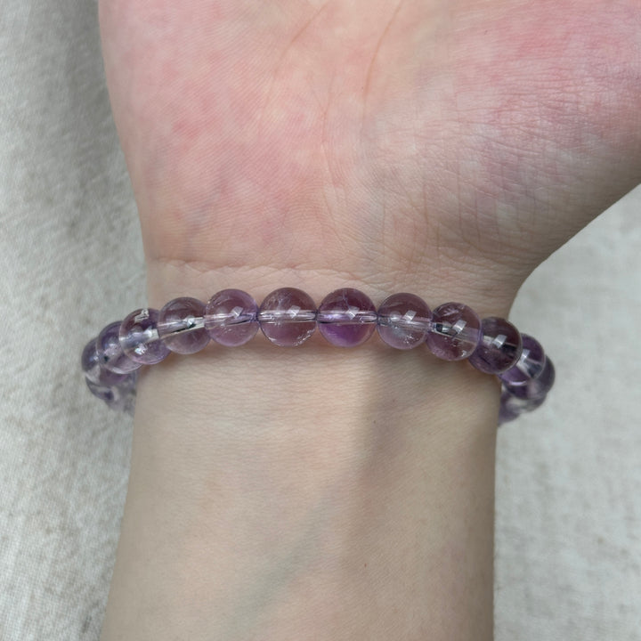 Purple Fluorite Bracelet  7.0-7.9mm