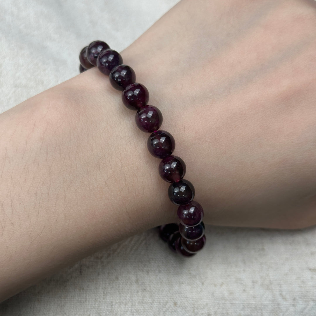 Plum Tourmaline Bracelet 7.4-7.7mm