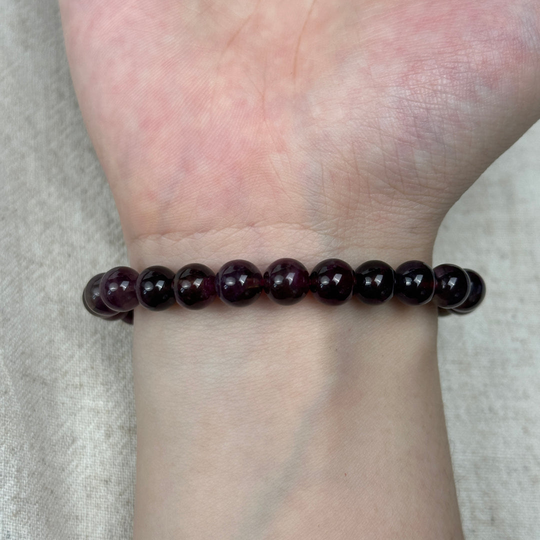 Plum Tourmaline Bracelet 7.4-7.7mm