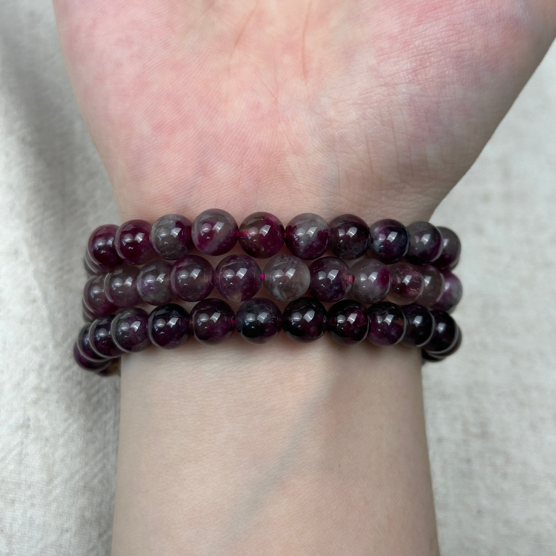 Plum Tourmaline Bracelet 7.4-7.7mm