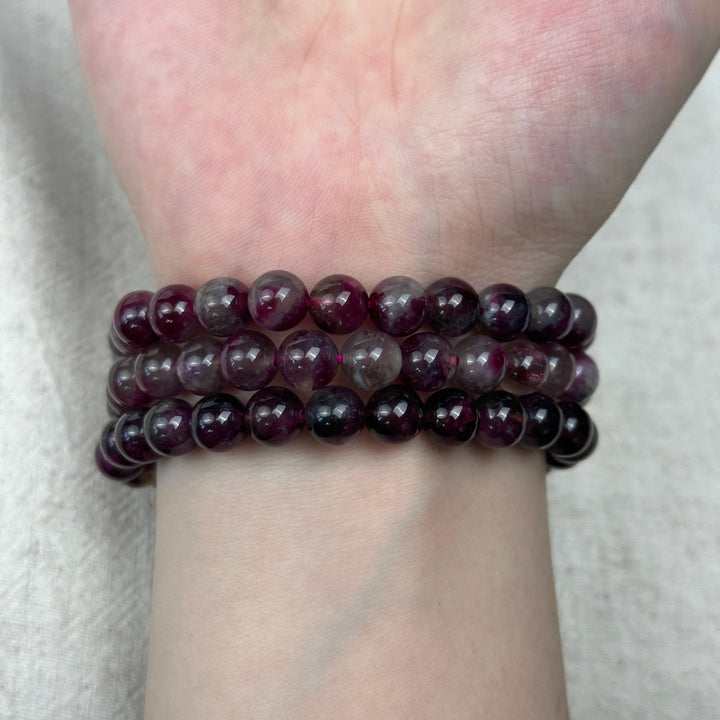 Plum Tourmaline Bracelet 7.4-7.7mm