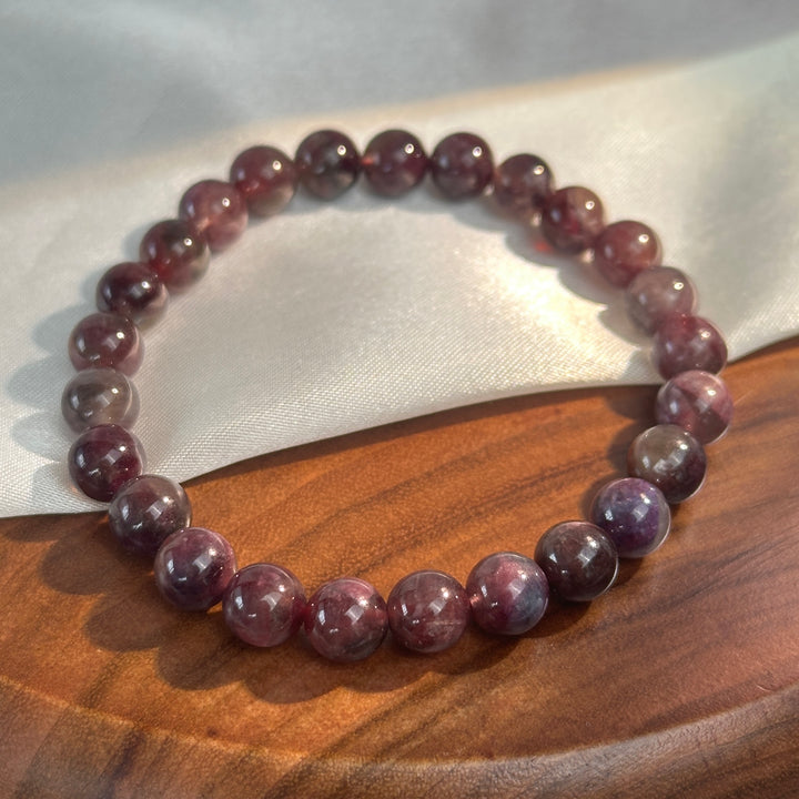 Plum Tourmaline Bracelet 7.4-7.7mm