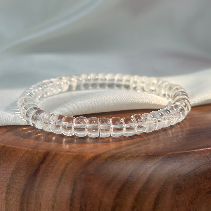 Clear Quartz Faceted Bracelet 6.2-6.6mm