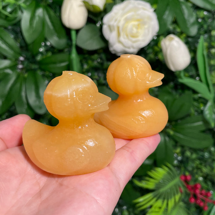 Yellow Calcite Pumpkin Duck