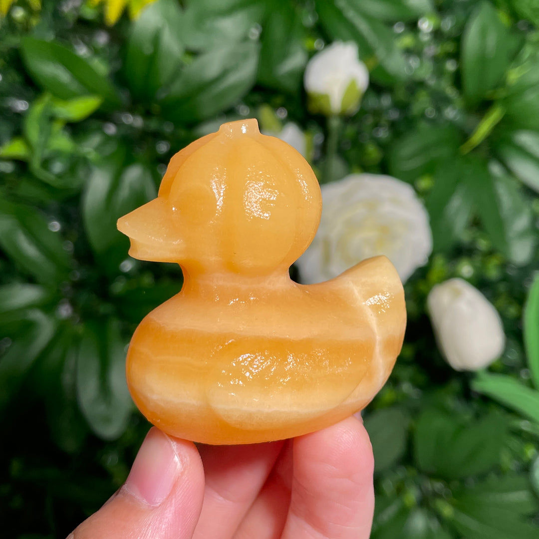Yellow Calcite Pumpkin Duck