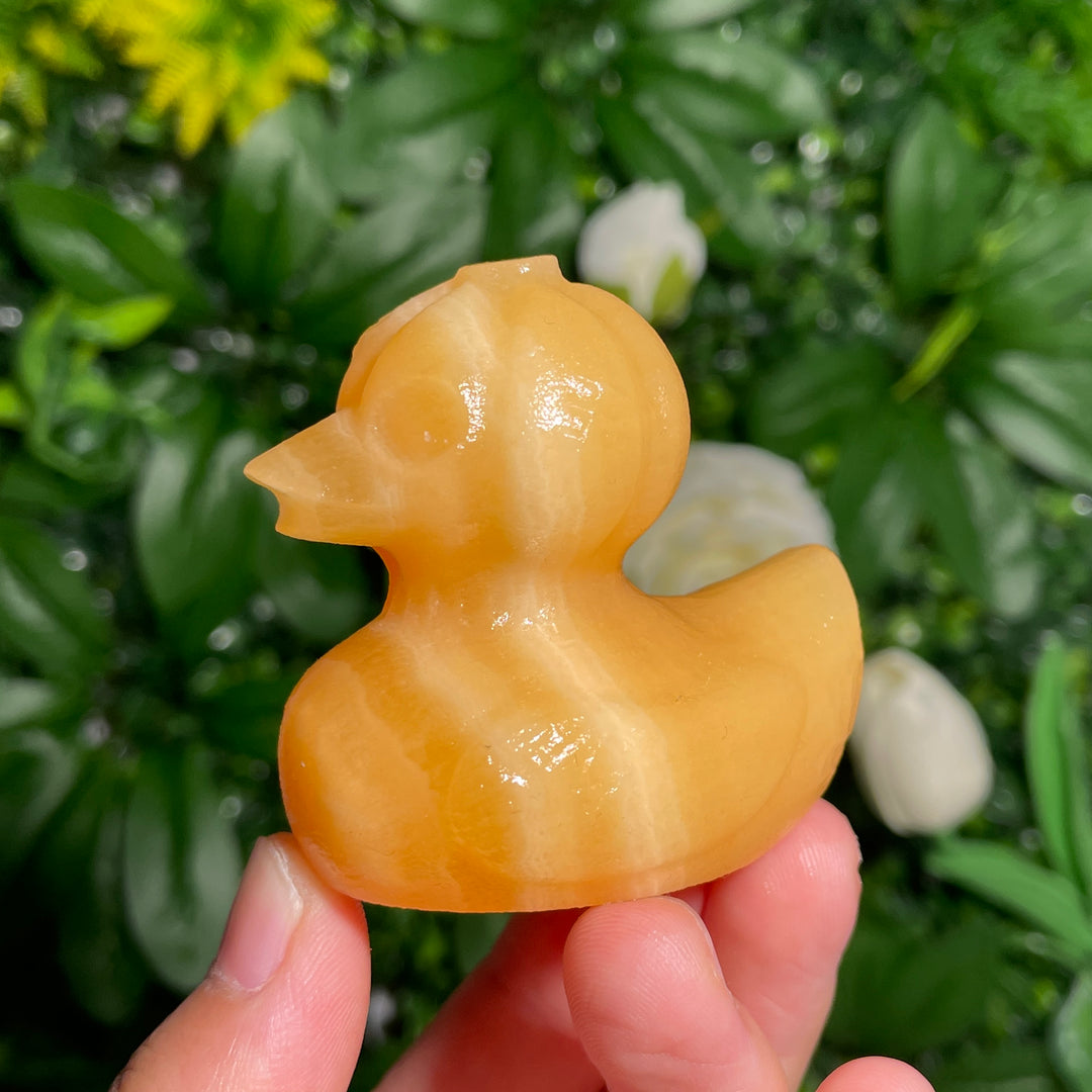 Yellow Calcite Pumpkin Duck