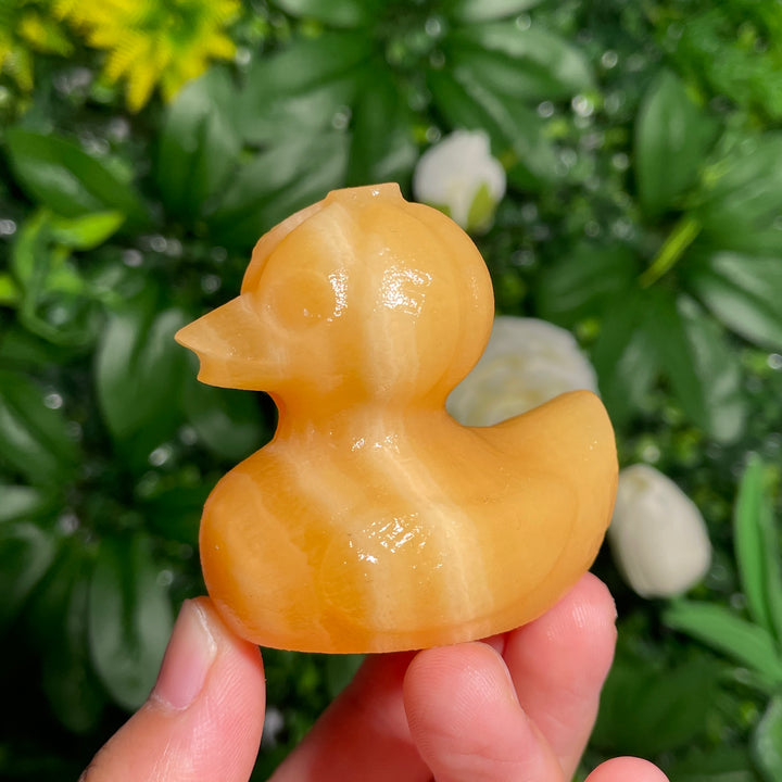 Yellow Calcite Pumpkin Duck
