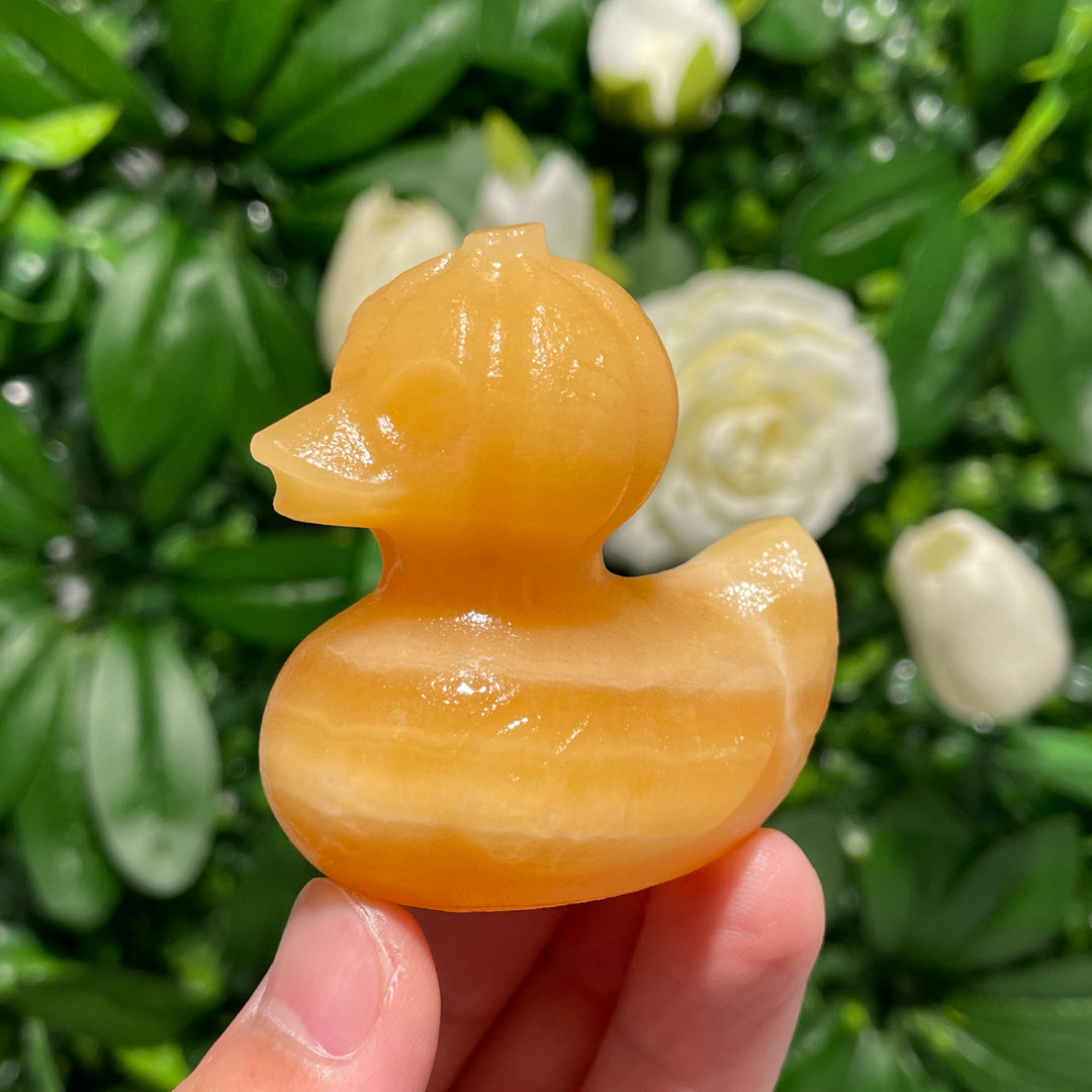 Yellow Calcite Pumpkin Duck