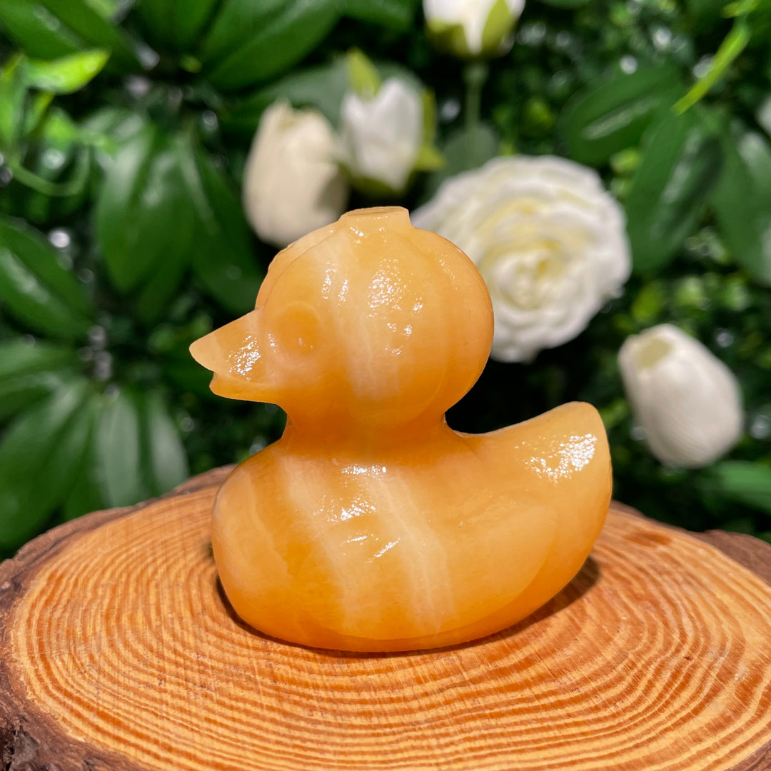 Yellow Calcite Pumpkin Duck