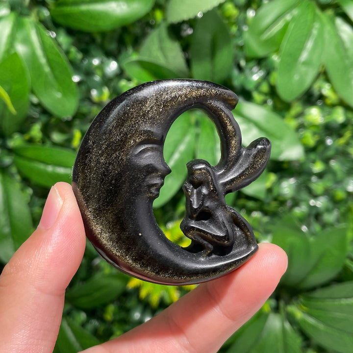 Golden Obsidian Moon Fairy