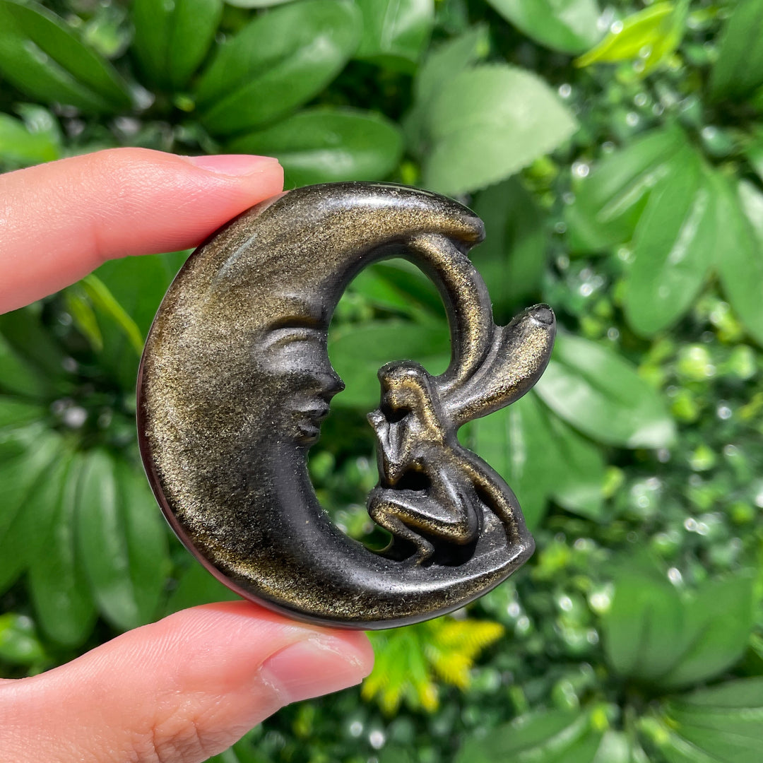 Golden Obsidian Moon Fairy