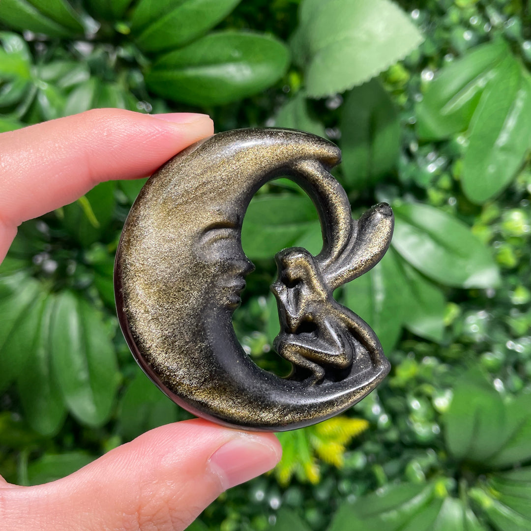 Golden Obsidian Moon Fairy