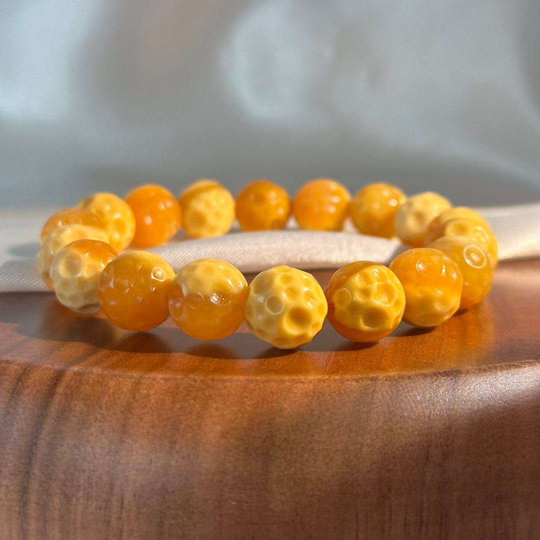 Yellow Jade Moon Bracelet 10.8-11.1mm