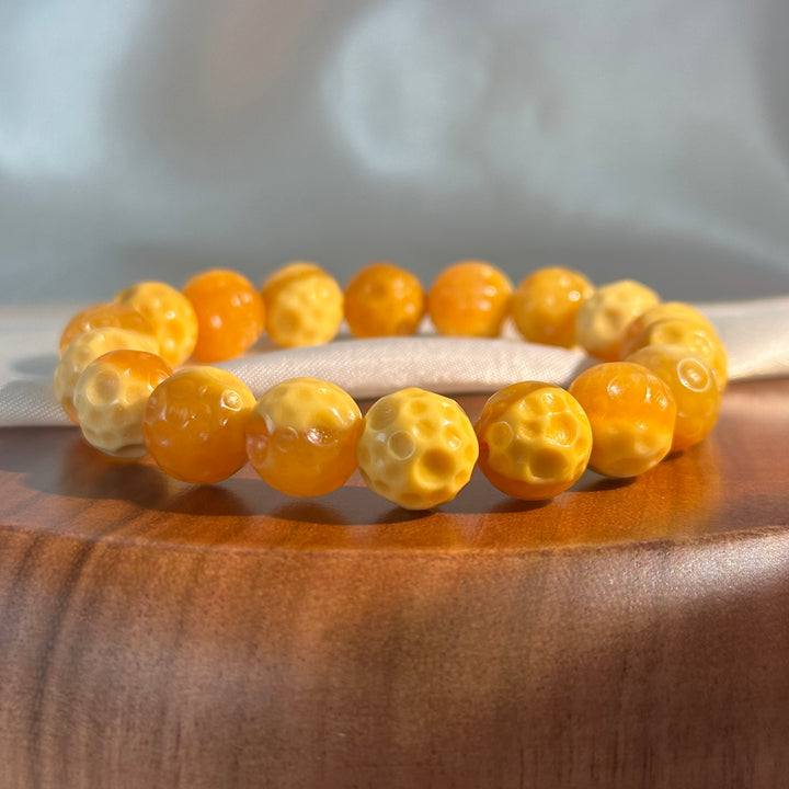 Yellow Jade Moon Bracelet 10.8-11.1mm