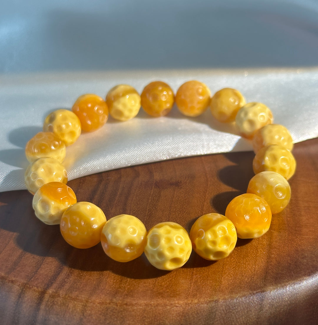 Yellow Jade Moon Bracelet 10.8-11.1mm