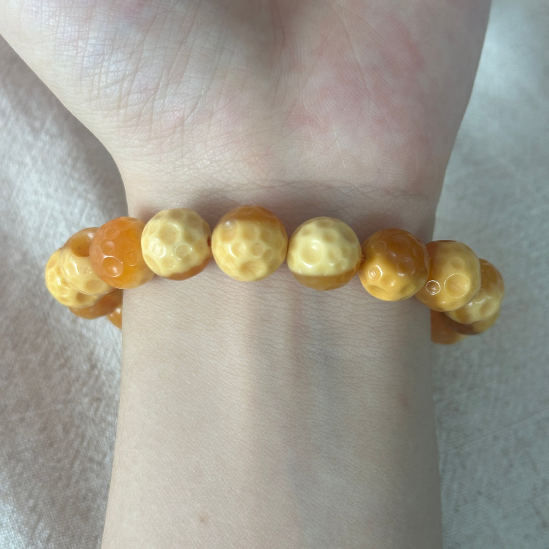 Yellow Jade Moon Bracelet 10.8-11.1mm